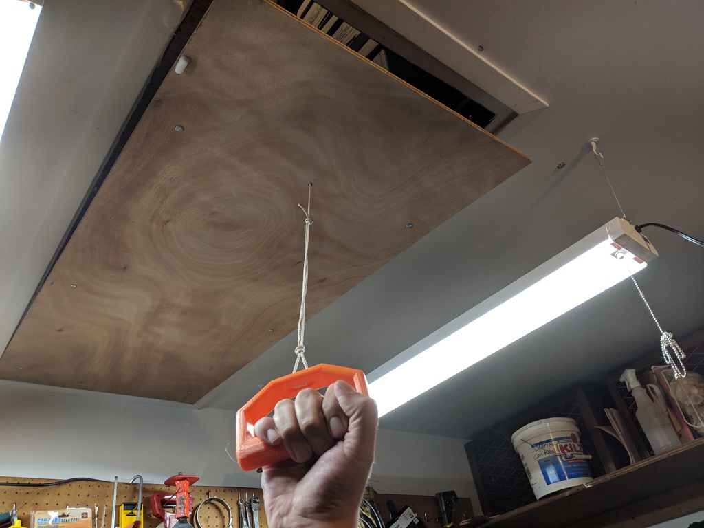 Attic folding ladder rope pull handle - photo 3