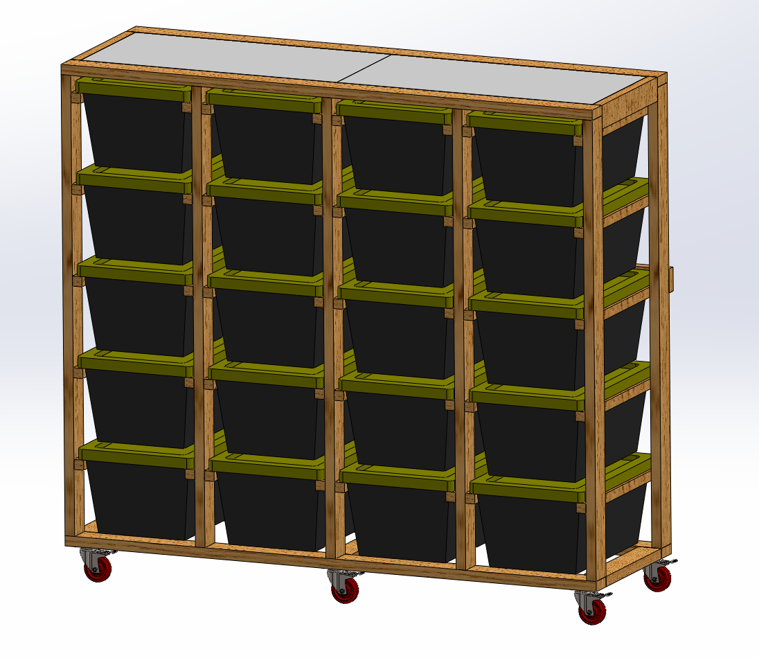 Mobile Tote Storage Rack - 17 Gallon Totes