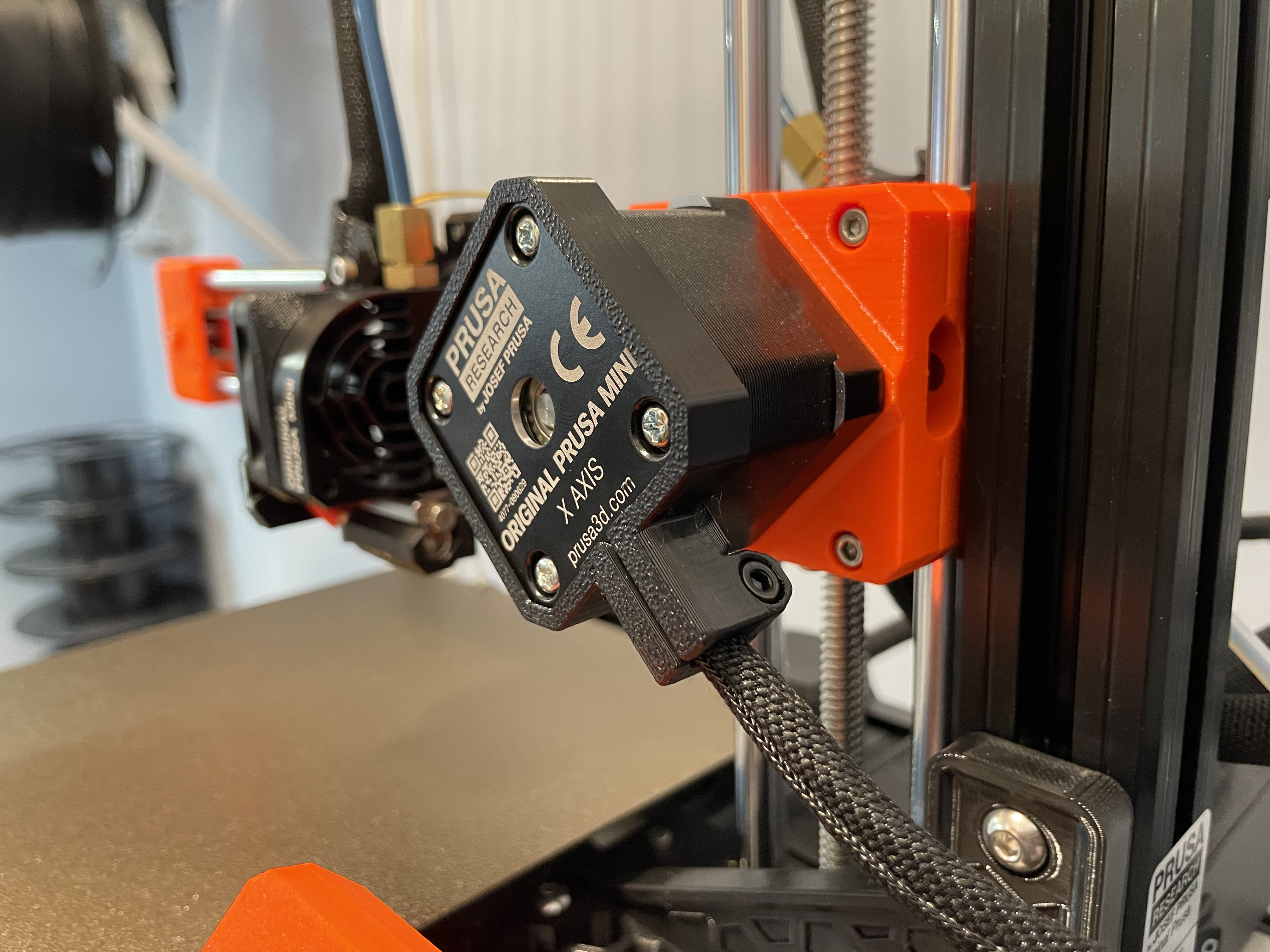 Prusa MK3/Mini X-Axis Motor Cable Strain Relief Bracket