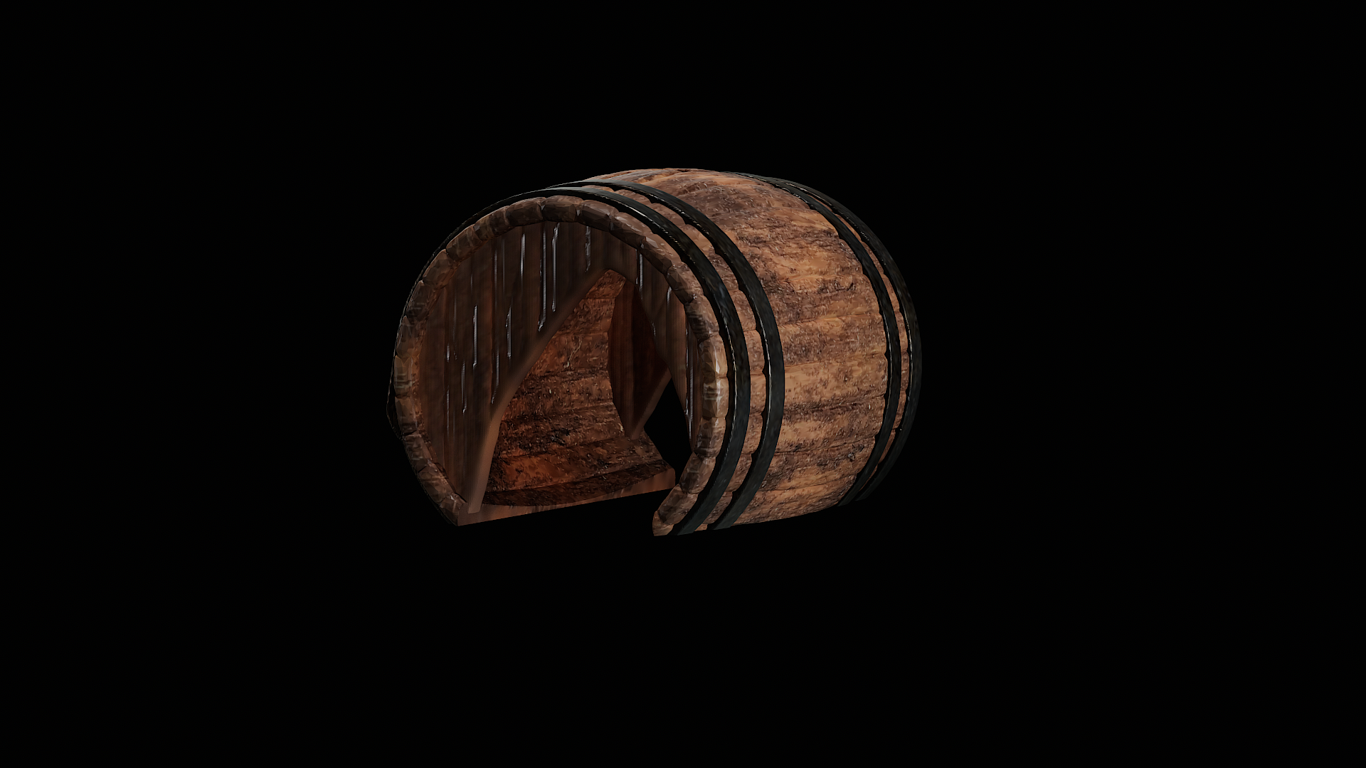 Broken wooden barrel decoration aquarium/terrarium/miniature - photo 3