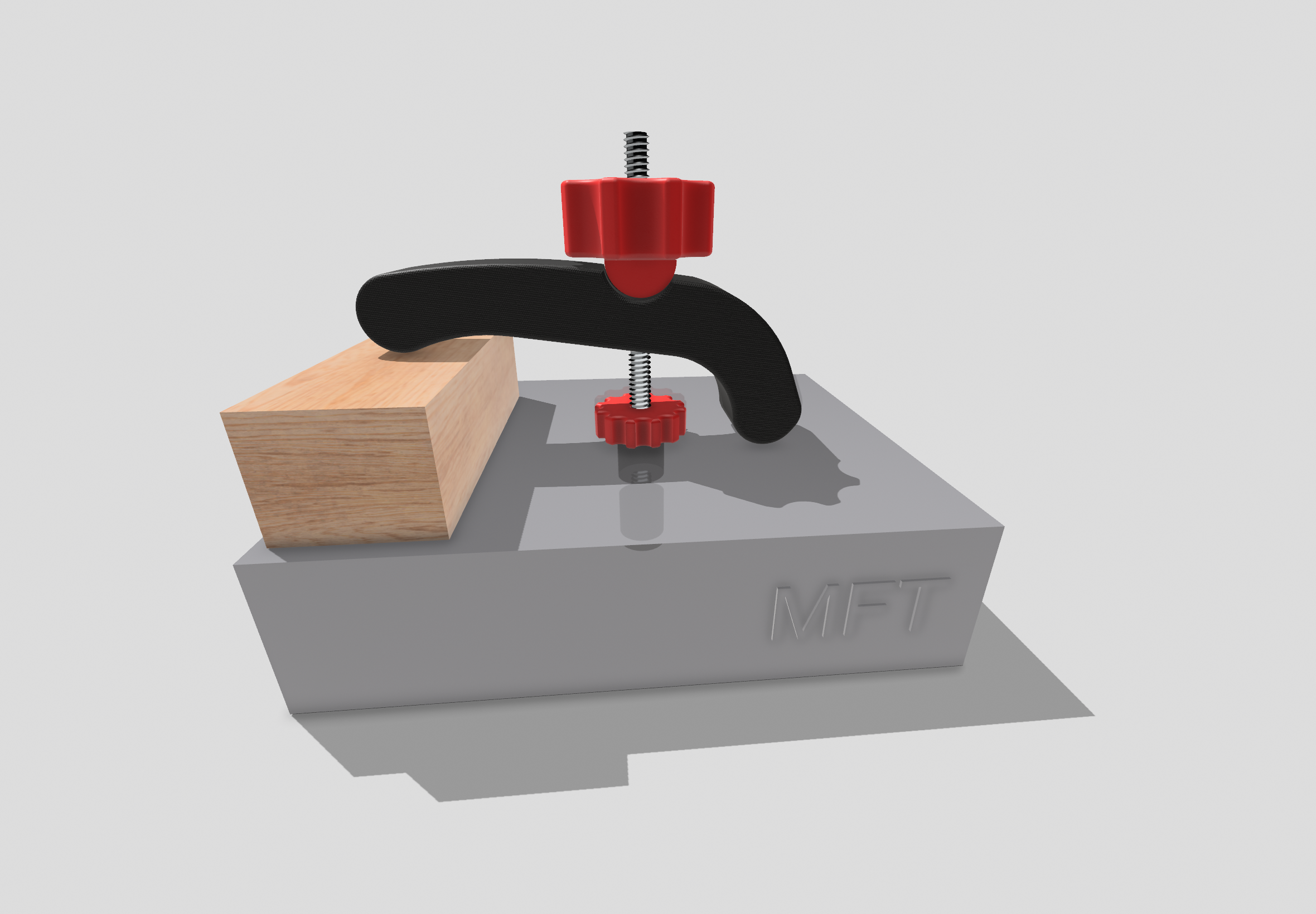 Workbench hold-down clamp with 20mm (19.8mm) locking bench dog