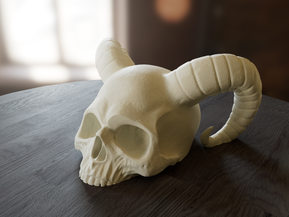 Horned Skull Lamp | Demon Skull | Skull with Horns