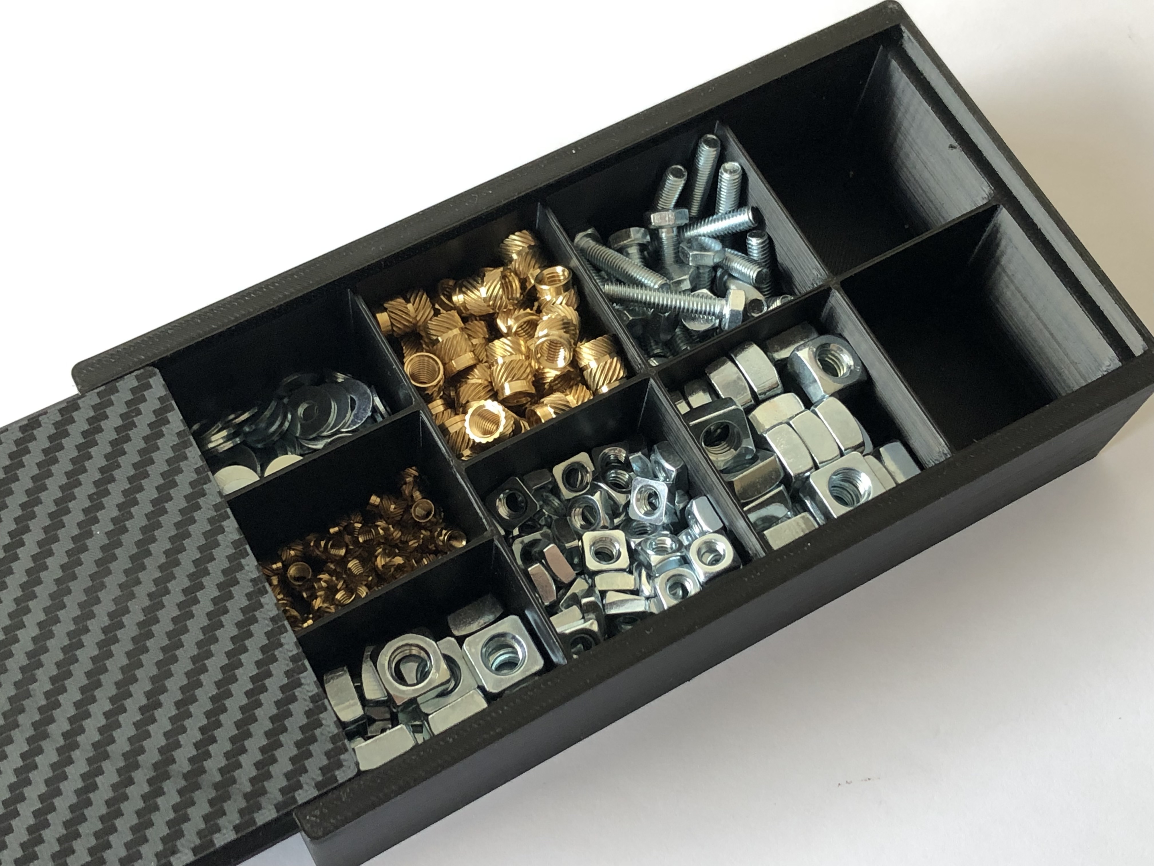 Screw box with sliding lid | screw case | small parts organizer box