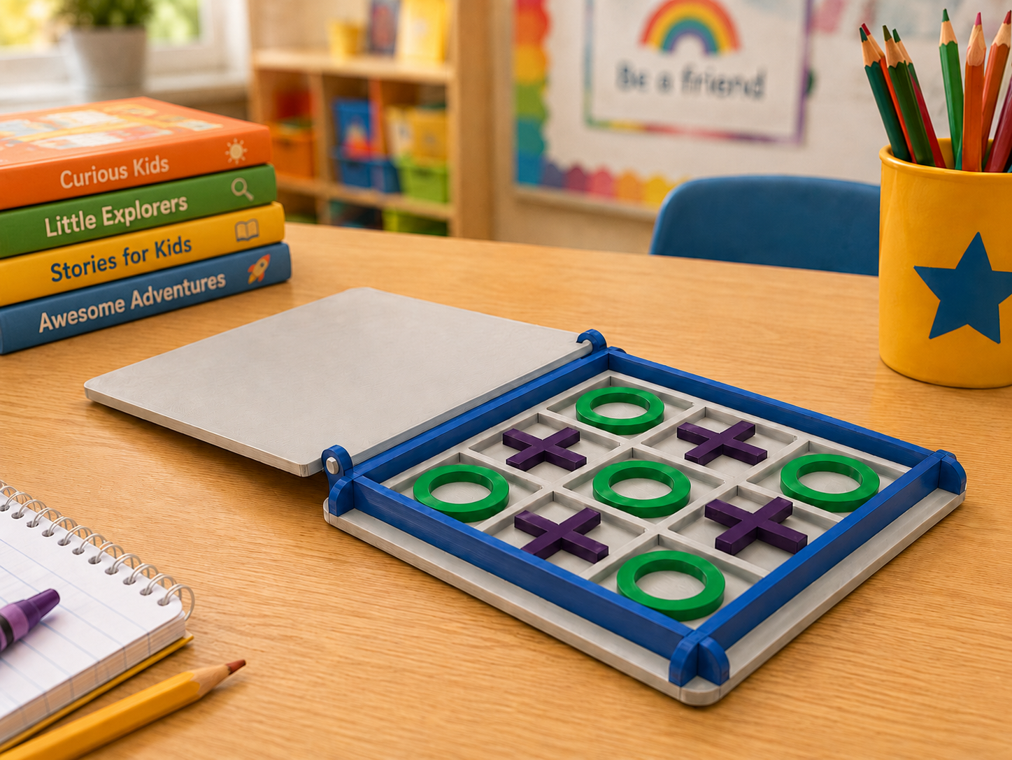 Hinged Travel Tic-Tac-Toe Game
