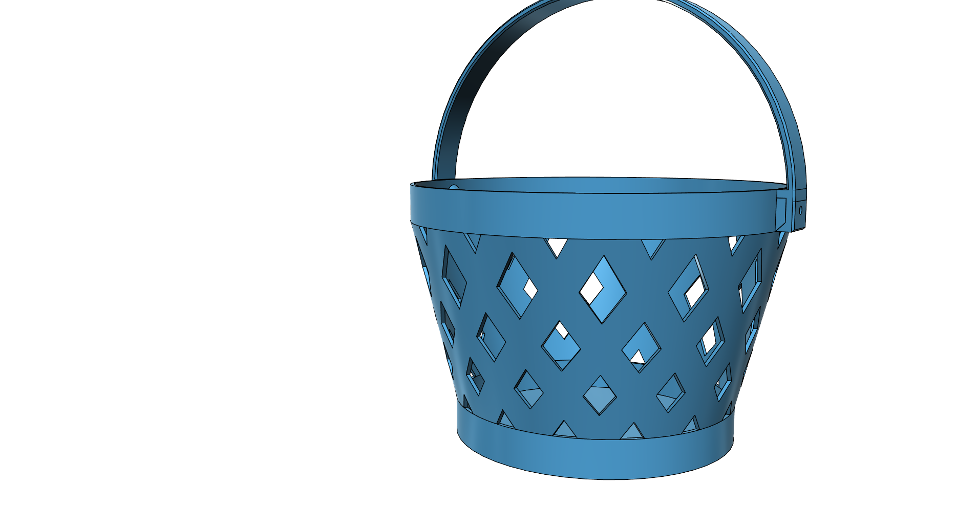 Basket round basket with handle holder bucket toy kid kids children easy print 3 versions kosik pro deti easy print printable without support, tested - photo 4
