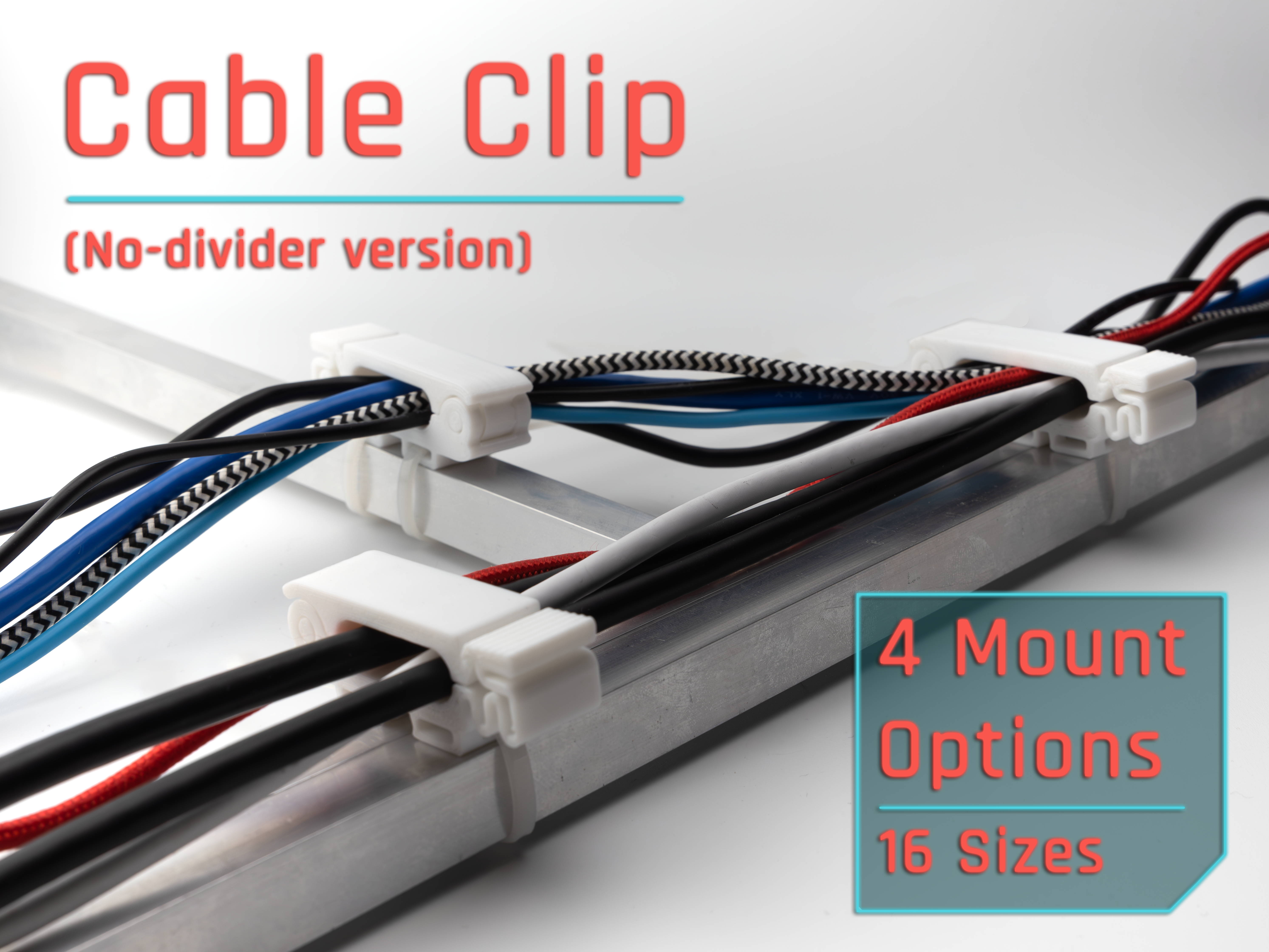 Strong Locking Cable Clip, Universal Desk Cable Holder - photo 2