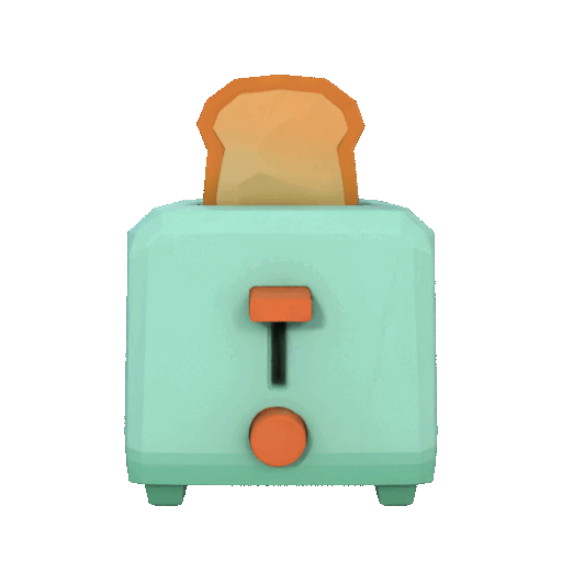 Low poly toy toaster with bread slices - photo 3