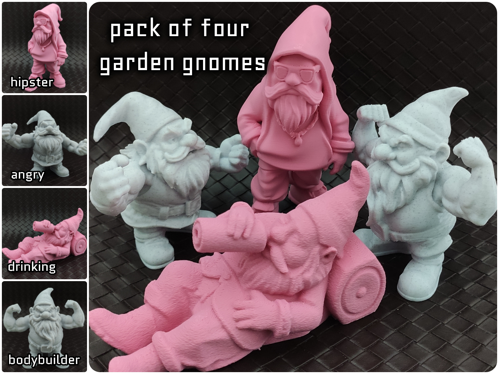 Pack of Four Garden Gnomes