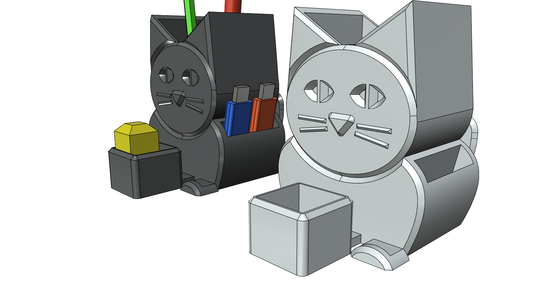 Desk organizer CAT desktop organizer organizers office organizer table pencil holder pencil stand pen holder pen stand stojan na tuzky kocka easy print without support tested