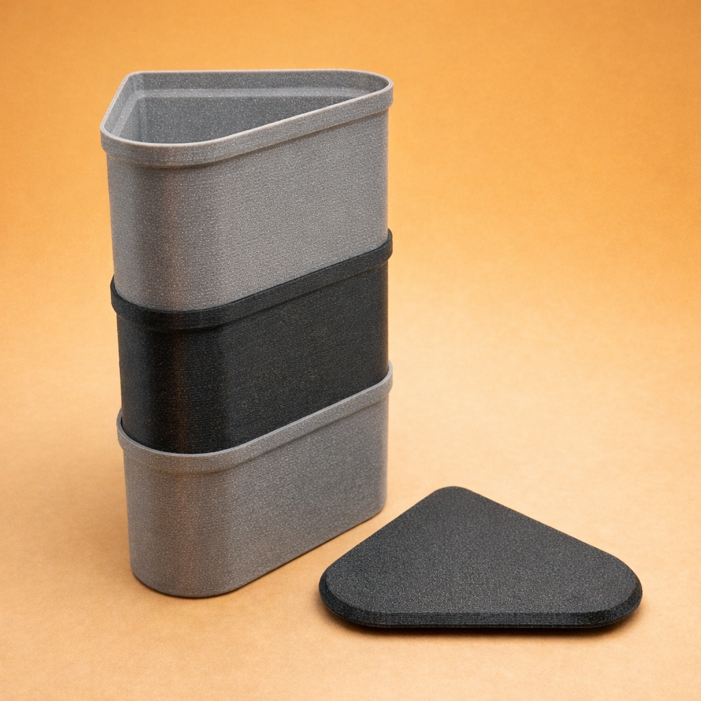 Corner Stackable Storage Bin with Lid (Modular Desk Organizer) - photo 3