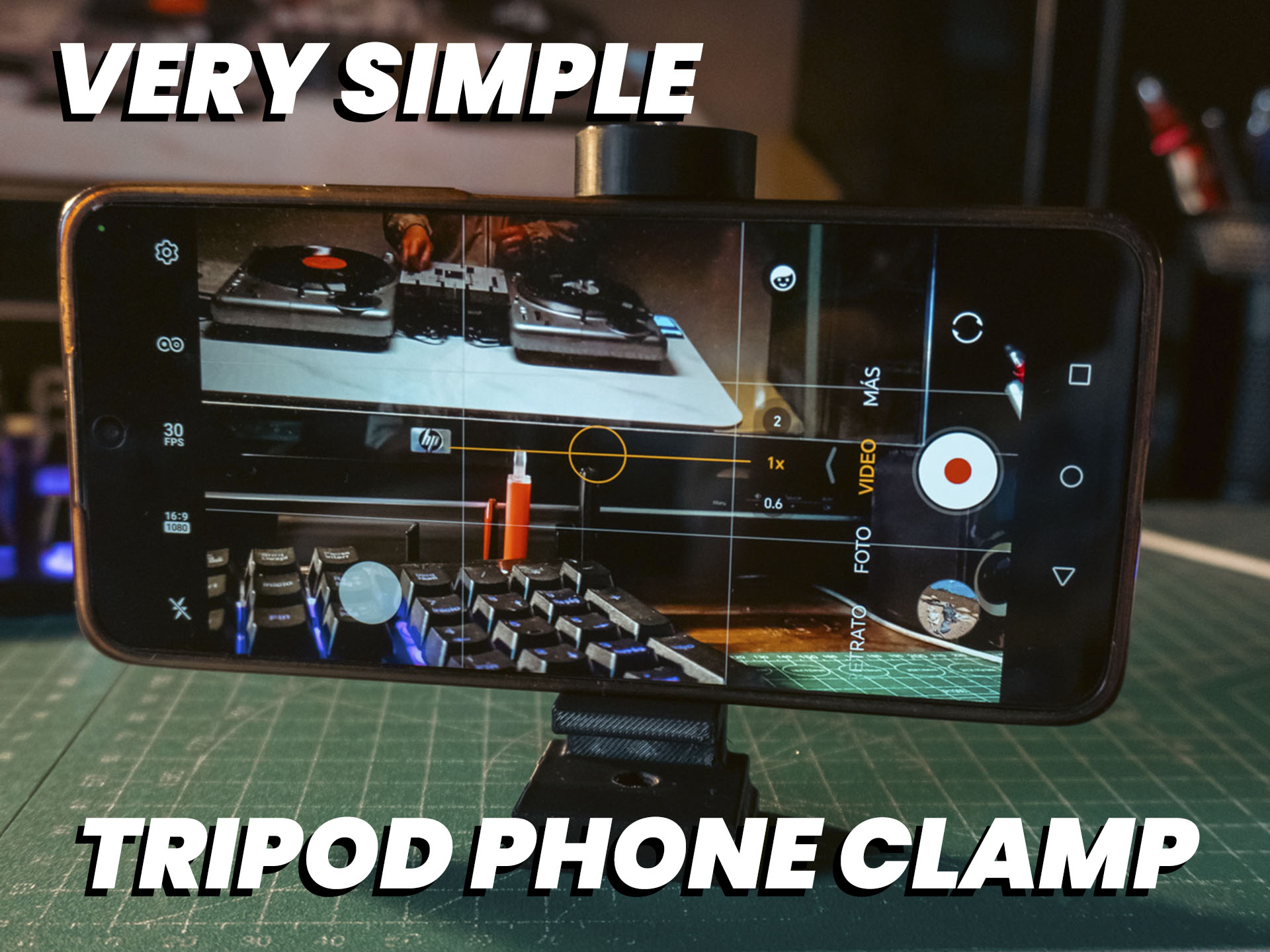 VERY SIMPLE tripod phone clamp