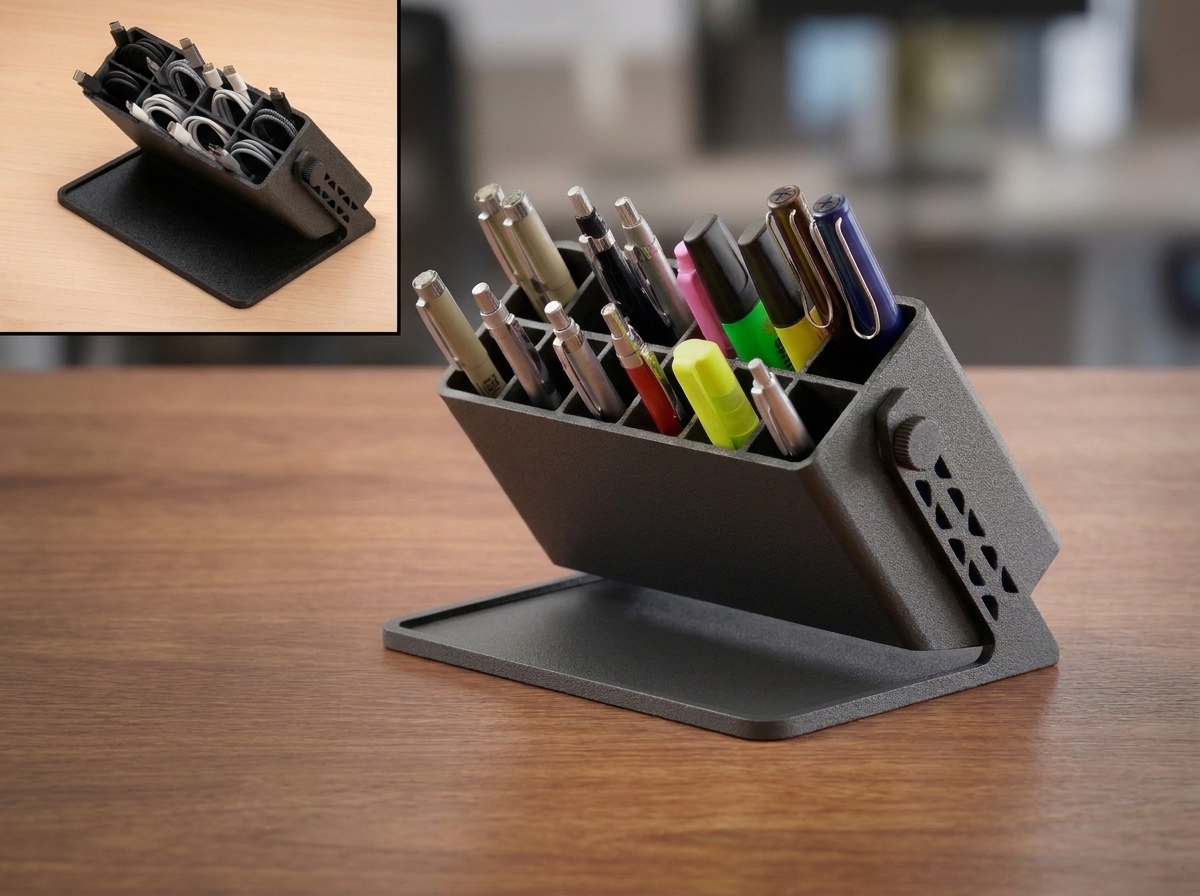 Adjustable Desktop Pen & Usb Cable Organizer